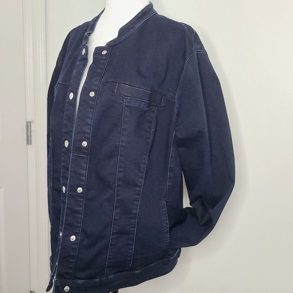 [16]  SAMOON Dark Wash Jean Jacket - Picture 2 of 9